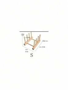 SHEIN 1 pièce Étagère de rangement en bois pour plats, rangement domestique de loisirs. Les matériaux en bois sont sujets à la casse ; à manipuler avec précaution ! - couleur du journal - Voir 16