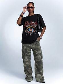 Elaire Round Neck Casual Sexy Short Sleeve T-Shirt, Suitable For Spring To Summer Holiday Golf Pastal - Black - View 5