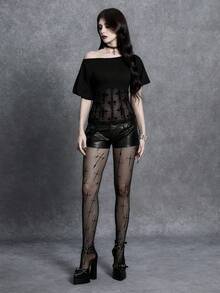 Glisette Camiseta ajustada con tirantes anudados y espalda descubierta, nuevo estilo de moda callejera para mujer, estilo primaveral - Negro - Ver 4