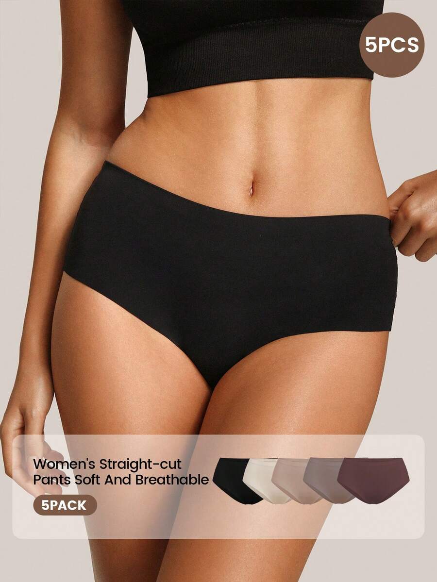 Barelissa 5pcs/Set Women's Seamless Hipster Briefs, Comfortable - Multicolor - View 1