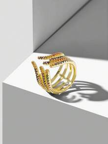 MOTF PREMIUM PRE18K 轻奢钻石壁龛个性化戒指 - 金-彩鑽 - 查看 2