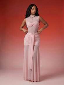 Normani 春夏女式音乐会服装 外出休闲装 2000年代 Y2K 90年代俱乐部复古锐舞装 音乐节老钱街头风 复活节圣帕特里克节 女士派对 海滩婚礼 外出 毕业典礼 优雅度假 休闲节日 正式网纱拼接针织度假婚礼 女士粉色连衣裙 裹身连衣裙 女士高个子服装 Ycv9w 女士连衣裙折扣码 惊艳连衣裙 - 粉色 - 查看 3