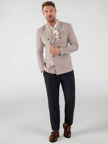 Mainfolk Men's Long Sleeve Double-Breasted Suit Jacket - Multicolor - View 4