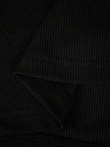 GlowEve CURVE Plus Size Lace Patchwork V-Neck Cinched Waist T-Shirt, Suitable For Dates And Daily Wear, Spring/Summer - Black - View 5