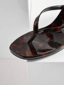 SHUZIA Sandal cao gót nữ tối giản, thoải mái, gót thấp, kiểu xỏ ngón. - Màu xanh Ô liu - Xem 5