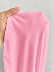 Sunspun Áo tank top xếp ly buộc dây cổ yếm đa năng dành cho nữ cỡ lớn - Hồng - Xem 3