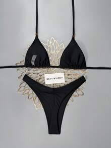 Swim Vcay Bikini separado minimalista de resort primavera/verano 2026, traje de baño de alta gama con recogido y elevación para mujeres - Multicolor - Ver 2