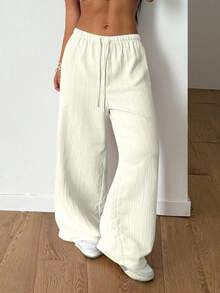 StreetHx Petite Women's Summer Textured Straight Leg Pants - Apricot - View 4