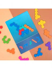 Montessori Early Education Wooden Rainbow Puzzle, Honeycomb Puzzle Mathematical Mental Arithmetic Board Game Logical Thinking Puzzle, Children's Board Toy Hand-Eye Coordination Training Toy - Multicolor - View 5