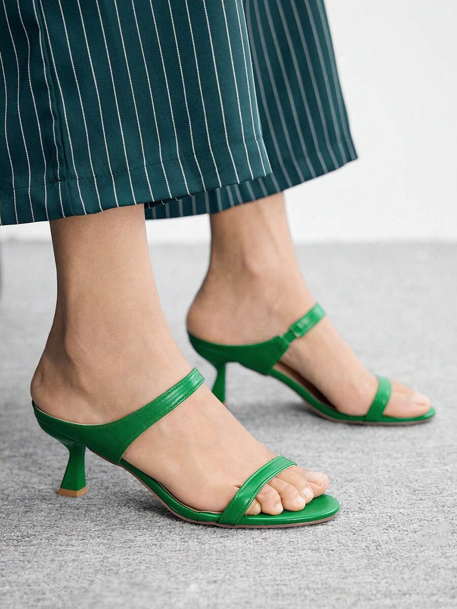CUCCOO BIZCHIC 圣诞节圆头细高跟女式凉鞋 - 綠色 - 查看 1