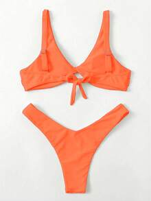 Swim Vcay Burnt Orange Bikini Set For Beach Holiday Vacation Holiday Summer Sexsy - Orange - View 3