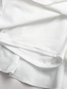 SHEIN 少女运动服买一送一纯色针织裙短裤套装 - 黑與白 - 查看 6