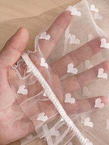 PetitDoll Women's Fashionable Heart-Shaped Mesh Ruffle Trim Briefs - White - View 5