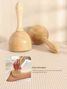 1pcWood Therapy Massage Tool Lymphatic Drainage Massager Kit Professional Body Cellulite Massager For Body Sculpting,Contouring,Relief Muscle,Anti-Cellulite - Apricot - View 3