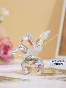 SHEIN 1pc Light Luxury Creative Transparent Crystal Butterfly - transparent - View 3