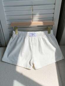 SHEIN Comfortcana 2件装女士夏季休闲格子纯色100%棉迷你短裤，适合夏季穿着，夏季上衣，适合日常通勤、约会、聚会、秋冬季、圣诞节、新年、感恩节、派对、婚礼、海滩、毕业典礼、时尚、优雅、休闲、外出、约会、预订、通勤、闪亮、情人节、优雅、度假、休闲、Y2K、外出、毕业典礼等场合。 - 彩色 - 查看 9