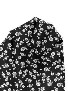 SHEIN Frenchy Đầm cổ chữ V tay ngắn dáng chữ A cài cúc họa tiết hoa nhí cổ điển, thích hợp cho các buổi đi chơi và mặc đi biển. - Nhiều màu - Xem 8