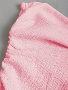 Sweetra Gaun Mini Dua Lapis Tanpa Tali Bahu Elegan untuk Wanita - Baby Pink - View 6