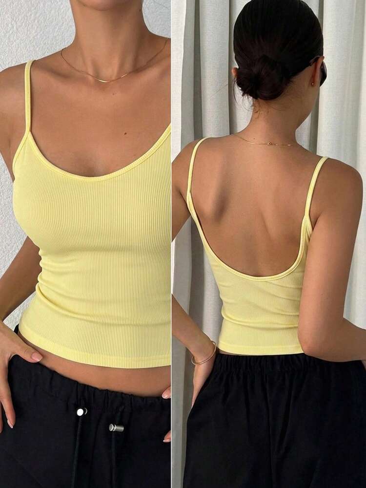 Women's Slim Fit Backless Casual Camisole Top For Summer