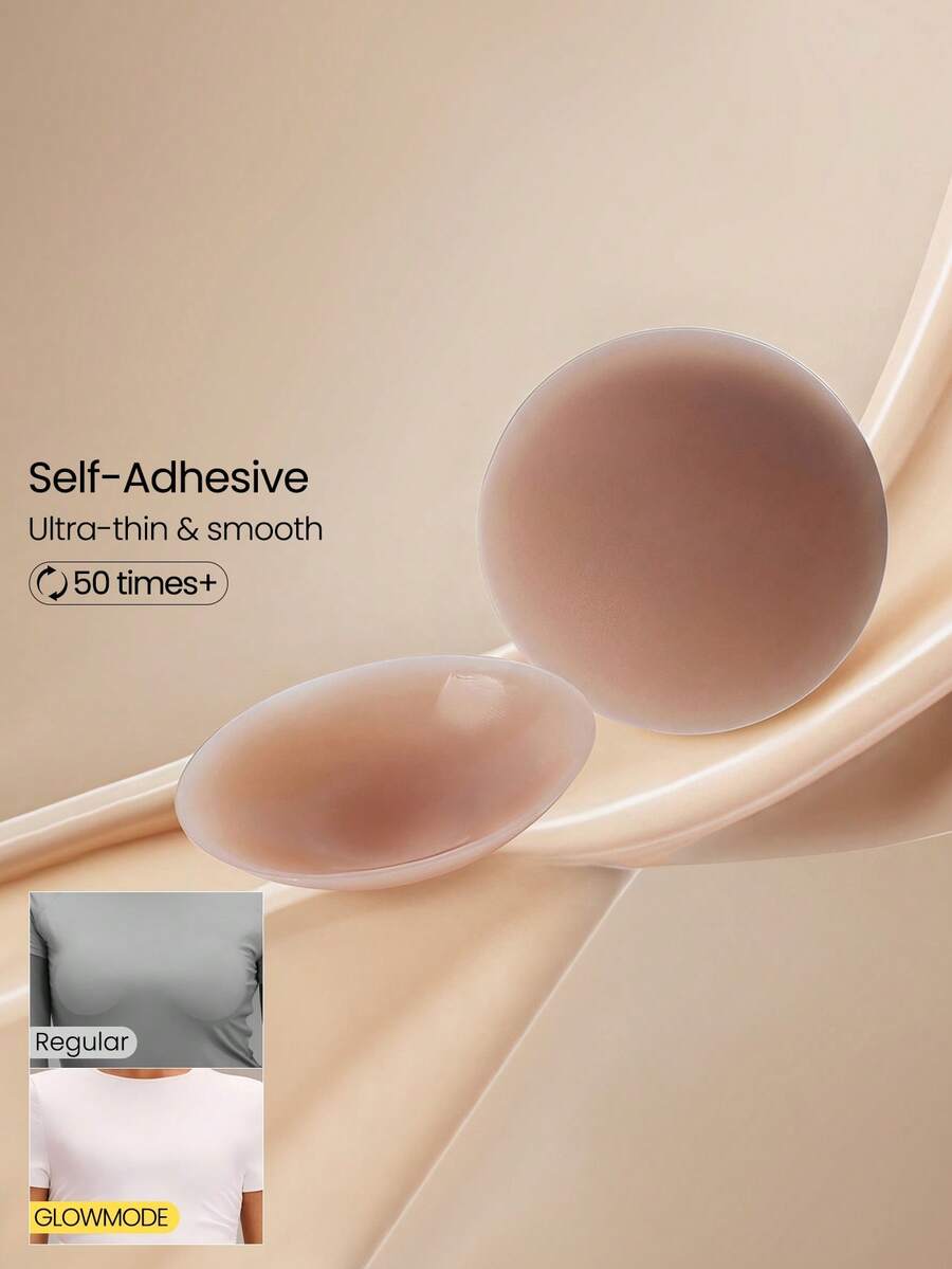 GLOWMODE 1 Pack Silicone Thin Seamless Non-Adhesive Reusable Nipple Covers Pasties Daily Casual Wear - Cinnamon - View 1