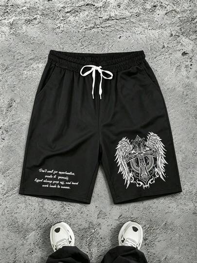 Sport MetroGents 男士休闲运动印花抽绳短裤