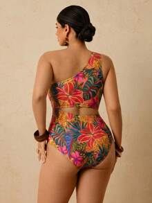 Travachic Bộ jumpsuit nữ cỡ lớn in hoa, kiểu cổ yếm, hở lưng, buộc dây phía trước, thích hợp cho đi biển, du lịch trên tàu biển. - Nhiều màu - Xem 2