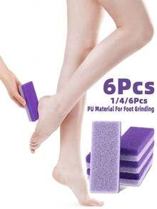 2/6 Stück Lila PU Material Professioneller Hornhaut-Entferner, Fußpflege Bimsstein Scrubber für Füße, Hände, Körper, Pediküre Werkzeug, Valentinstag, Neujahrsgeschenke - Eine Größe für alle - Übersicht 5