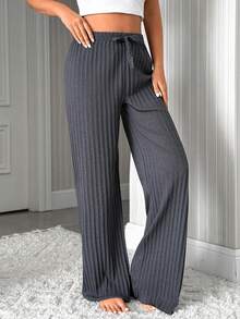 EURMUSE Bộ đồ ngủ nữ 100% cotton, 2 món, chất liệu dệt kim trơn, thích hợp mặc ở nhà. - Nhiều màu - Xem 5
