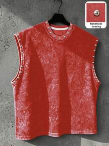 Manfinity EMRG Áo tank top nam màu đỏ dáng rộng, phong cách đường phố - Đỏ - Xem 2