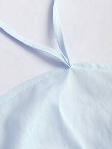 Vestido mini rosa dulce y picante, estilo callejero sexy, cuello halter, espalda descubierta, vestido de verano para mujer para citas y vacaciones - Celeste - Ver 3