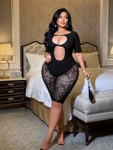 NU&NOW Plus Size Women Sexy Jumpsuit - Black - View 3