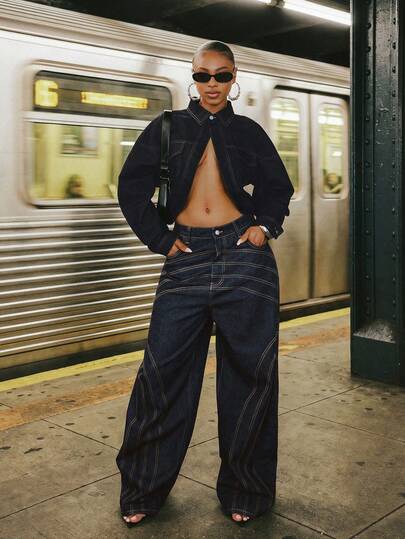 Denimoi 圆下摆短款牛仔夹克 时尚街头风