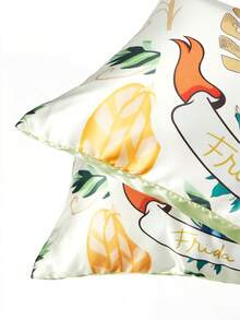 Frida Kahlo X SHEIN 2Pc Small Fresh Floral Pattern Pillowcase Set, Sanded Material, Comfortable And Warm, Gray Pillowcase, Various Sizes, Suitable For Different Pillows - Pastel Green - View 6