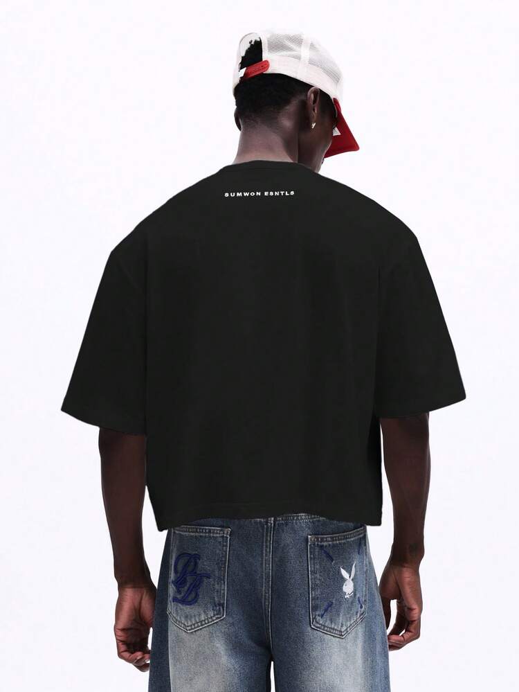 SUMWON Black Crew Neck Short Sleeve Tee