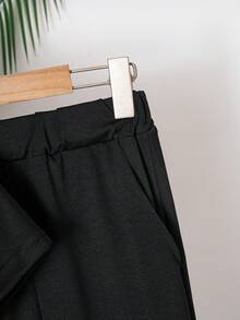 Bộ đồ hè Vacaura 2 món cho bé trai, hàng mới về, áo thun ngắn tay và quần dài thể thao dáng rộng in chữ Boston 3D nổi bật màu mơ, phù hợp cho bé trai tuổi teen. - màu đen - Xem 6