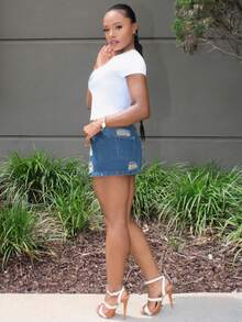 Steph T 女士夏季露脐短袖T恤，海洋生物海星贝壳牡蛎Y2K露脐短袖白色婴儿T恤 - 白色 - 查看 4