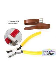 1pc Universal Handheld Belt Punch Tool For Belts, Shoelaces, Watch Straps, Men's Valentine's Day, Valentine's Day Wedding, Birthday, Pliers, Tools, Binder Clips - Yellow - View 7