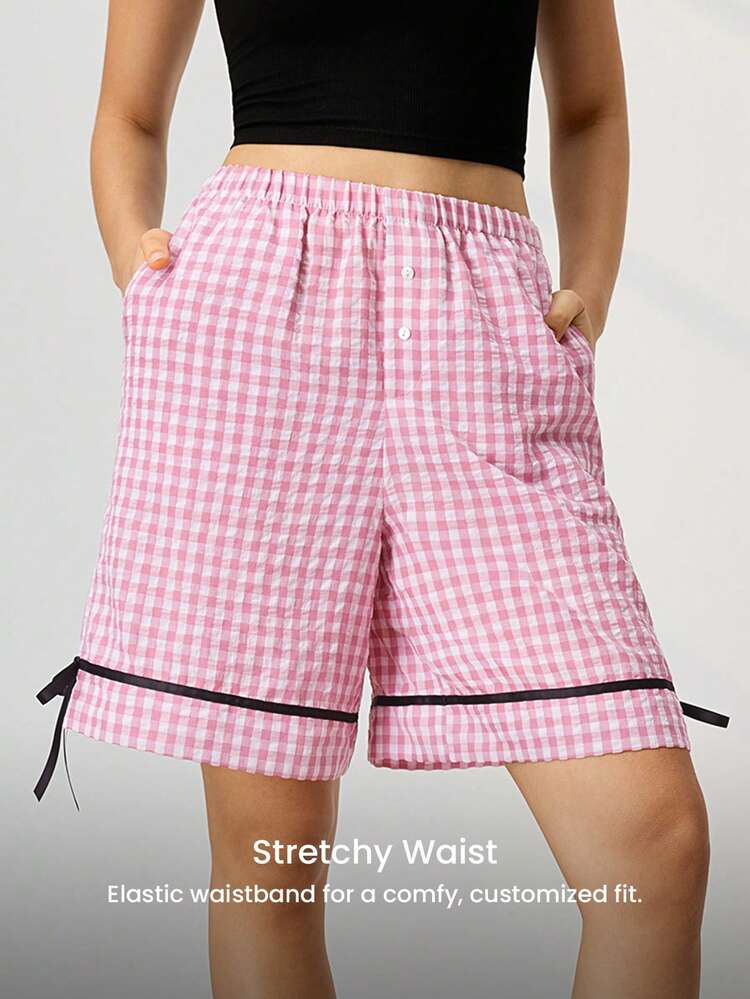 Women's Summer Comfort Checkered Sleep Set