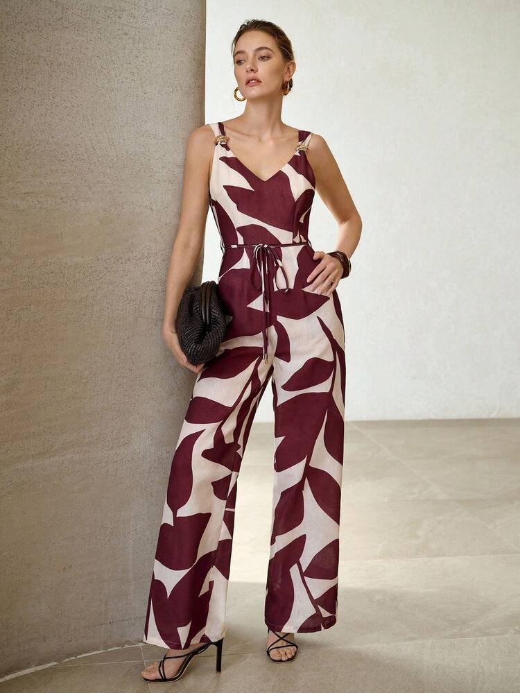 LINEN-LIKE ELEGANT CASUAL JUMPSUIT
