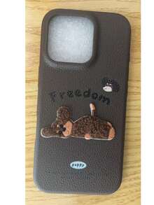 Funda adecuada para iPhone, funda de teléfono de alta calidad con patrón de lichi para chicas - Marrón - Ver 9