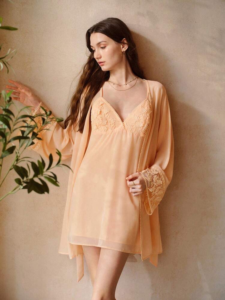 CONTRAST LACE CAMI SLEEP DRESS