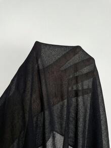 SHEIN LUNE 女士休闲系带薄纱奶油黄衬衫 - 黑色 - 查看 7