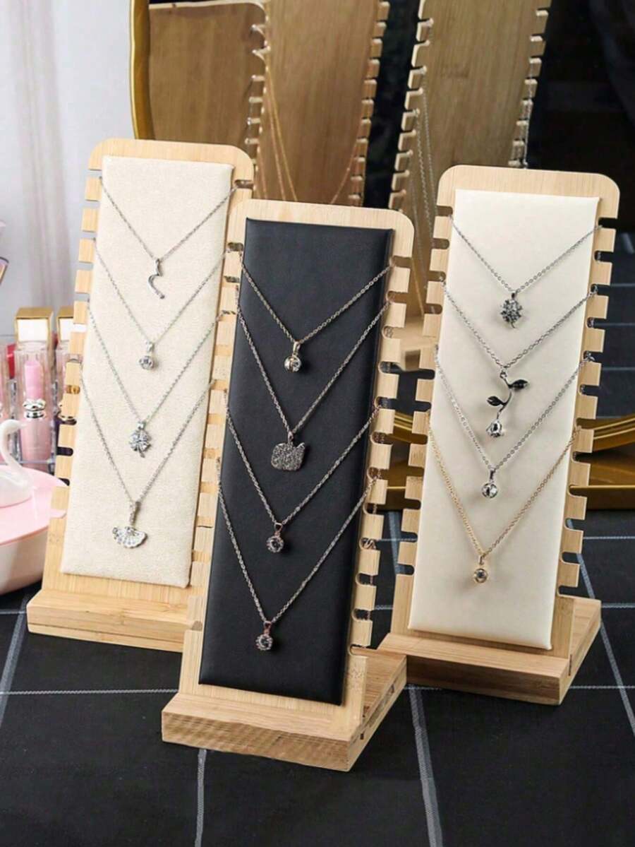 1 Or 2 Pieces Creative Bamboo Necklace Display Stand, Fashion Jewelry Storage Rack, Perfect For The Back-To-School Season - One Size - View 1