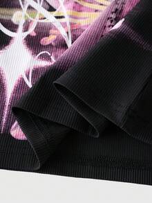ROMWE MEN Goth Áo tank top nam in họa tiết hoa, kiểu dáng thường ngày, thích hợp cho mùa hè. - màu đen - Xem 7