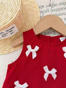 SHEIN Atasan dan Celana Bayi Perempuan Kerah Bulat dengan Bordir Motif Kupu-kupu, Pakaian Kasual Sehari-hari - MultiWarna - View 3