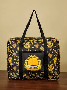 GARFIELD | SHEIN 1个可爱卡通人物印花可折叠购物袋/手提袋，配有带珠链的小收纳袋，可挂在包上，轻便易携，适合购物、通勤、外出等场合。 - 混色 - 查看 5