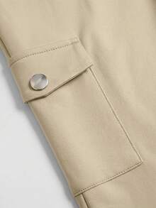 EMERY ROSE Plus Size Women 3/4 Length Pants With Pockets, Casual Sports Everyday Wear - Khaki - View 6