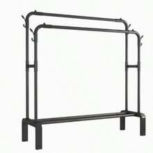 Indoor Floor-Standing Clothes Rack For Home Use, Portable Hanging Rod For Drying Clothes And Quilts, Suitable For Student Dormitories And Other Places. Made Of Stainless Steel, It Features A Compact Design And Easy Portability, Allowing You To Efficiently Dry And Store Clothes Without Taking Up Too Much Space. - Multicolor - View 7