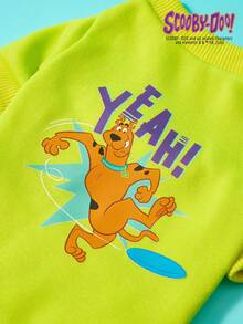 PETSIN SCOOBY-DOO X 1 Lindo cachorro jugando, ropa para mascotas con estampado de letras, anti-caída de pelo, gruesa y cálida - Verde - Ver 3