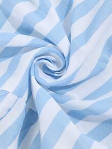 Xyvia Women's Striped Backless Ruffle Casual Date Party Dress - Blue and White - View 5